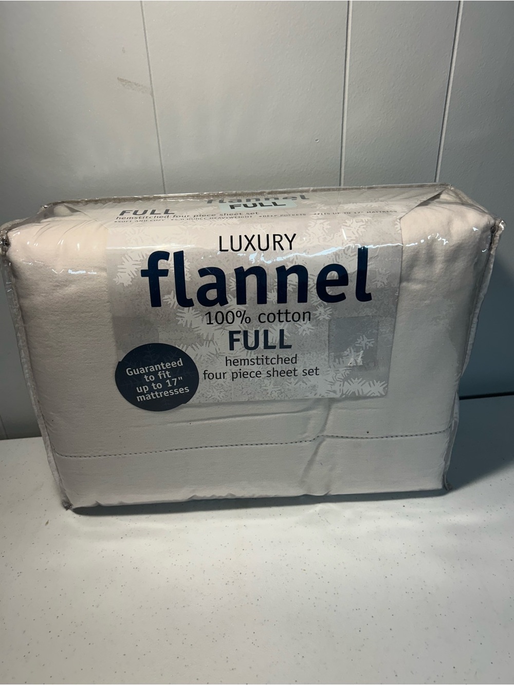 Luxury Flannel 100% Cotton Full Sheet Set - White